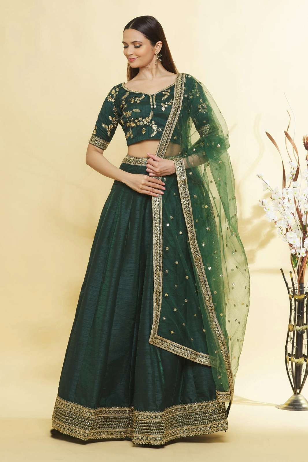 Shri Balaji Emporium 124 Art Silk Lehenga with Zari and Dori work