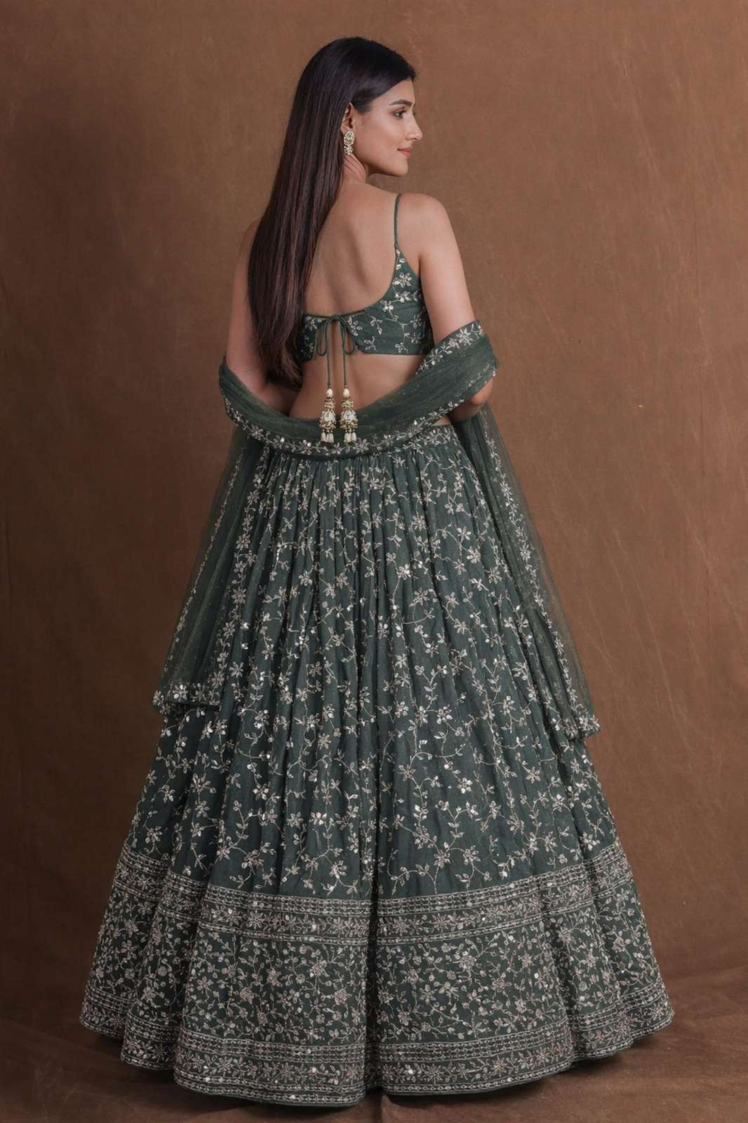 Shri Balaji Emporium 125 Georgette Lehenga with Zari Sequence and Embroidery work 