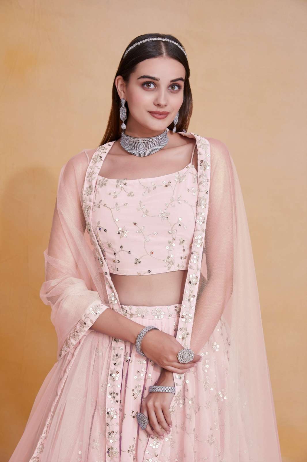 Shri Balaji Emporium 126 Premium Georgette Lehenga with Heavy Zari & Sequence Embroidery work