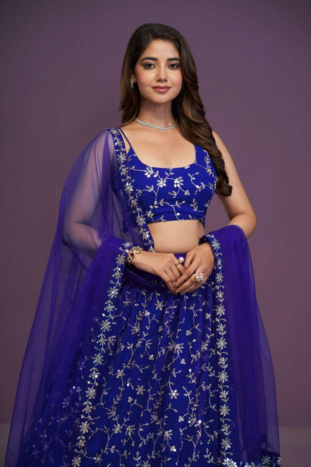 Shri Balaji Emporium 128 Premium Georgette Lehenga with Heavy Zari and Sequence Embroidery work