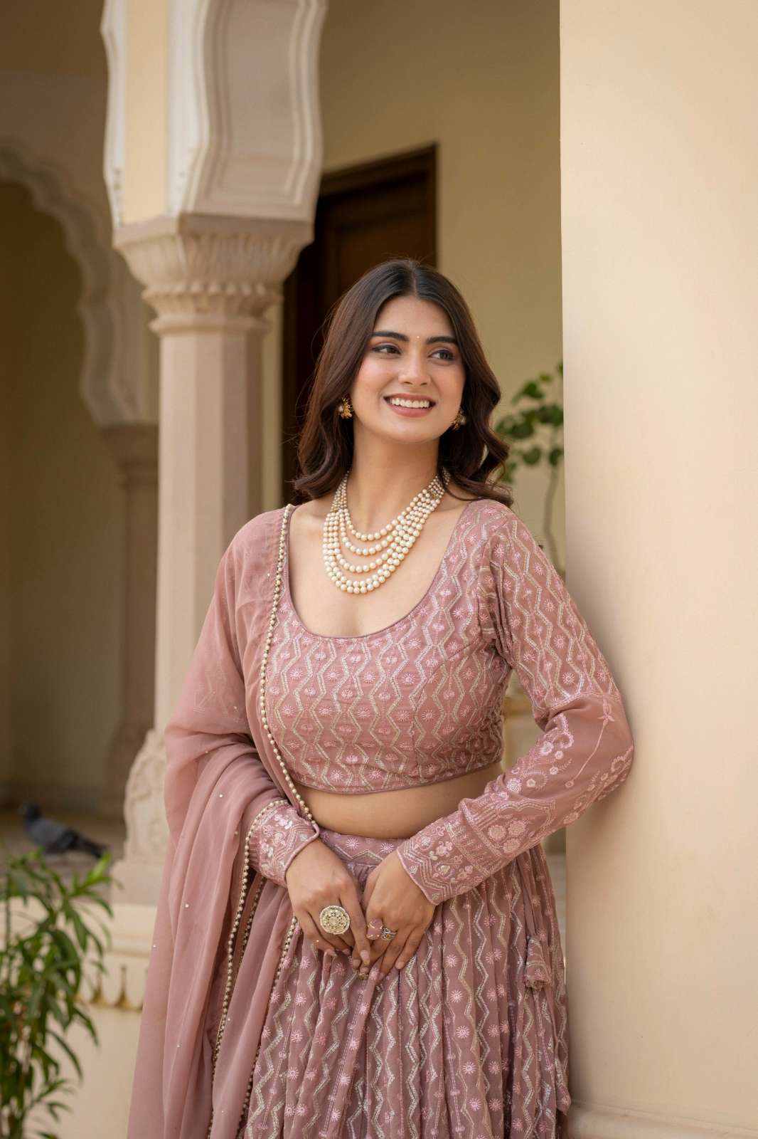 Shri Balaji Emporium 141 Faux Georgette Lehenga with Zari Sequence and Thread Embroidery work 