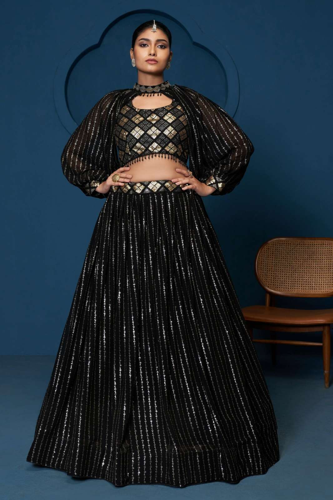 Shri Balaji Emporium 210 Premium Georgette Lehenga with Zari Sequence & Embroidery Work