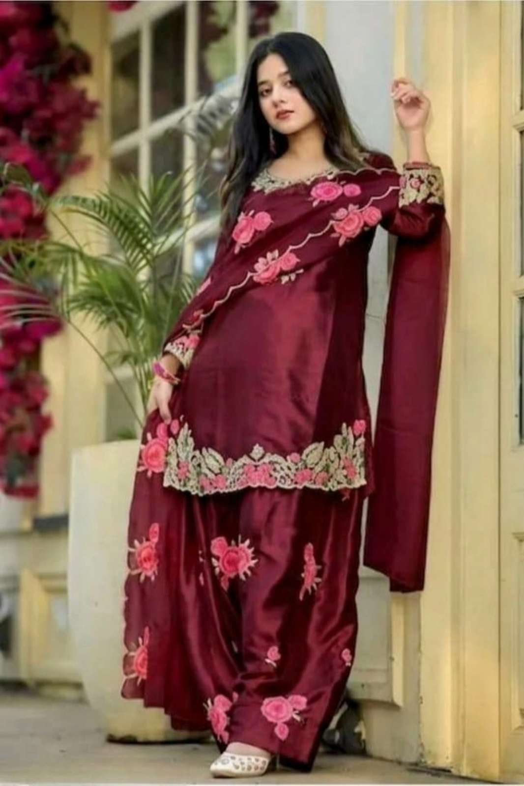 Shri Balaji Emporium 21988 Heavy Japan Satin Suit With Embroidery Work