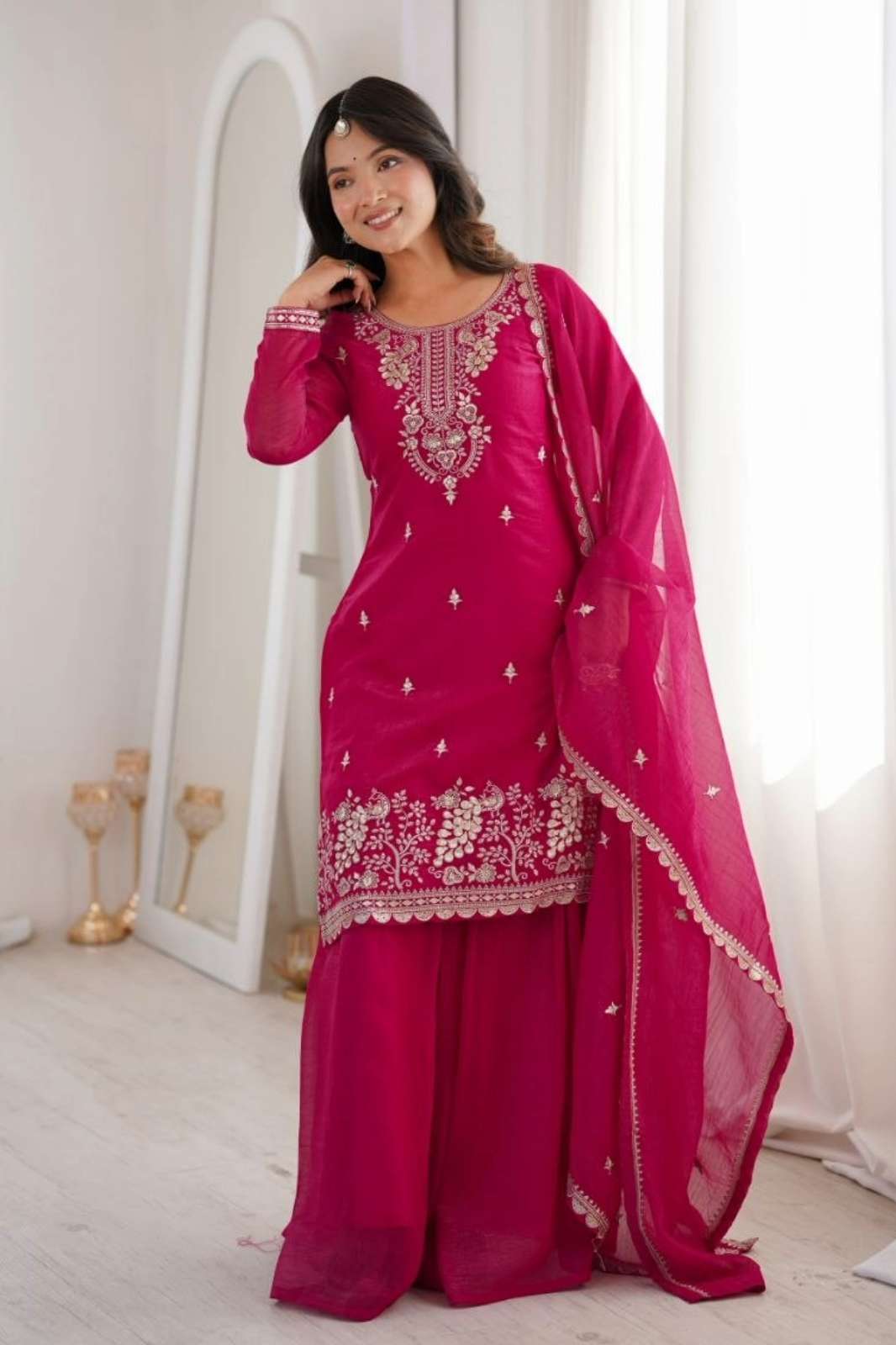 Shri Balaji Emporium 21996 FANCY FABRIC ANARKALI SUIT WITH DORI SEQUENCE AND FANCY LACE WORK 