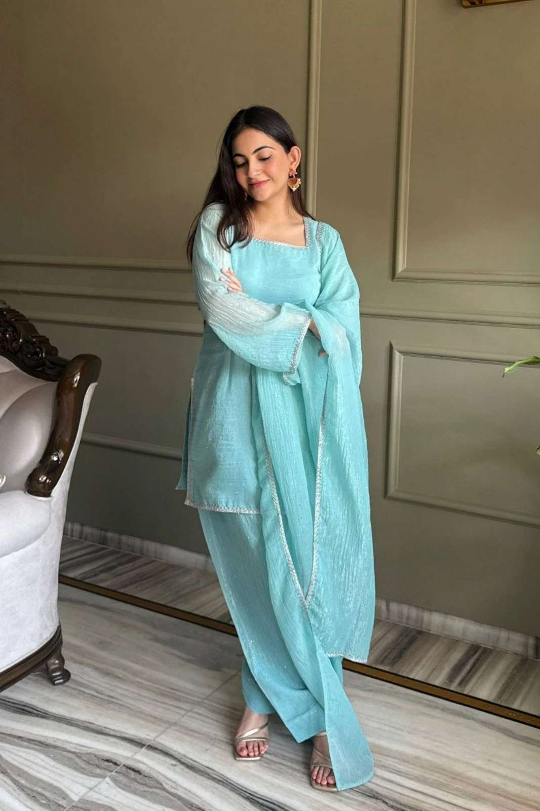 Shri Balaji Emporium 21997 HEAVY PURE SOFT CRUNCHY SILK FABRIC SUIT WITH DORI ZARI EMBROIERED WORK