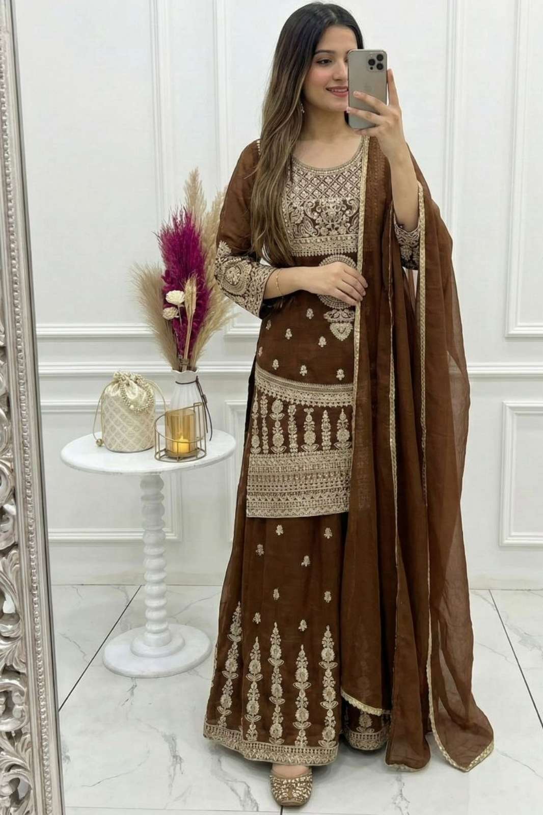 Shri Balaji Emporium 21997 HEAVY PURE SOFT CRUNCHY SILK FABRIC SUIT WITH DORI ZARI EMBROIERED WORK