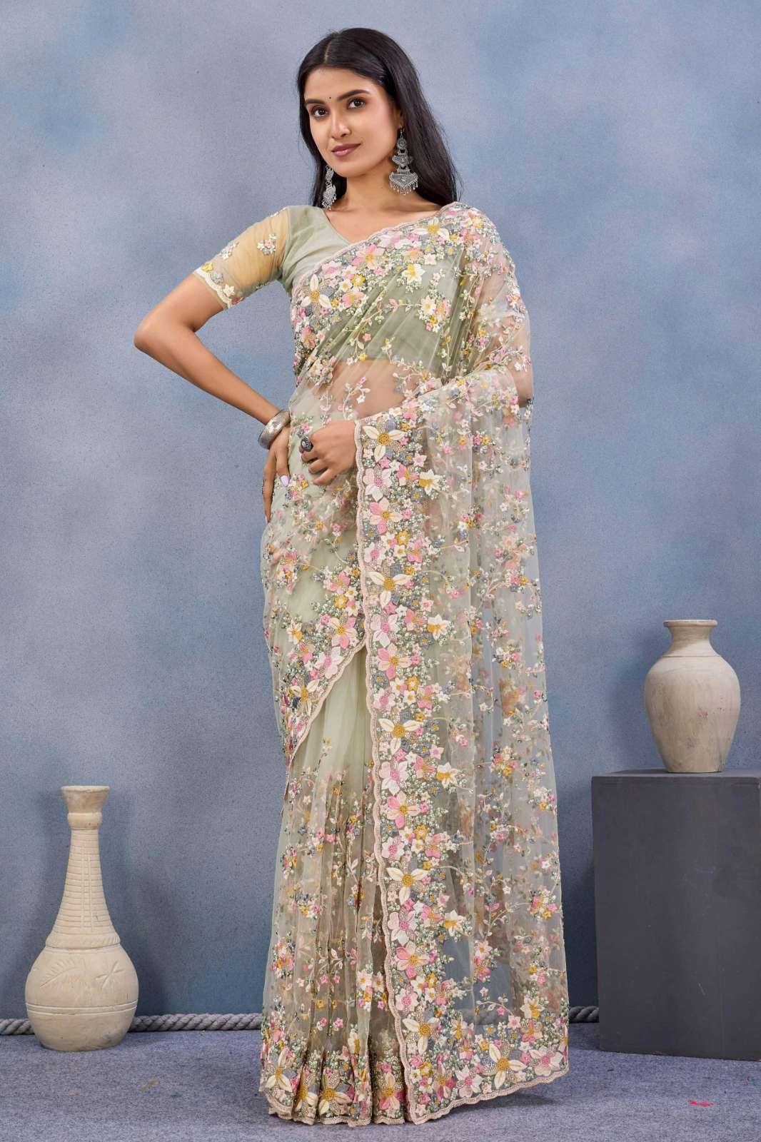 Shri Balaji Emporium 22060 HEAVY RESHAM ZARCON & STONE EMBROIDERY WORK SAREE COLLECTION