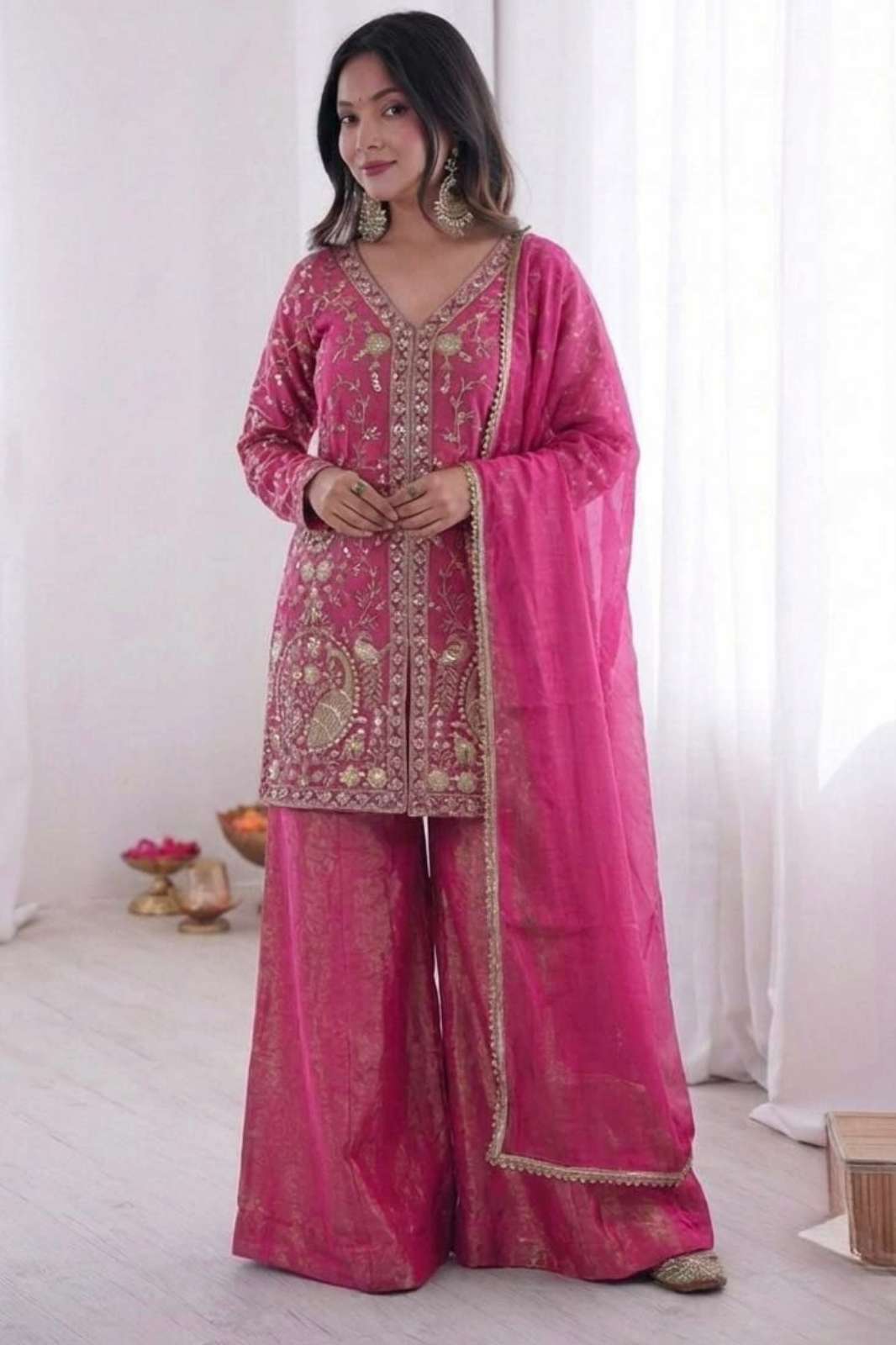 Shri Balaji Emporium 22125 Presents Pure Fendy silk Suit With Heavy Embroidery Sequence Work