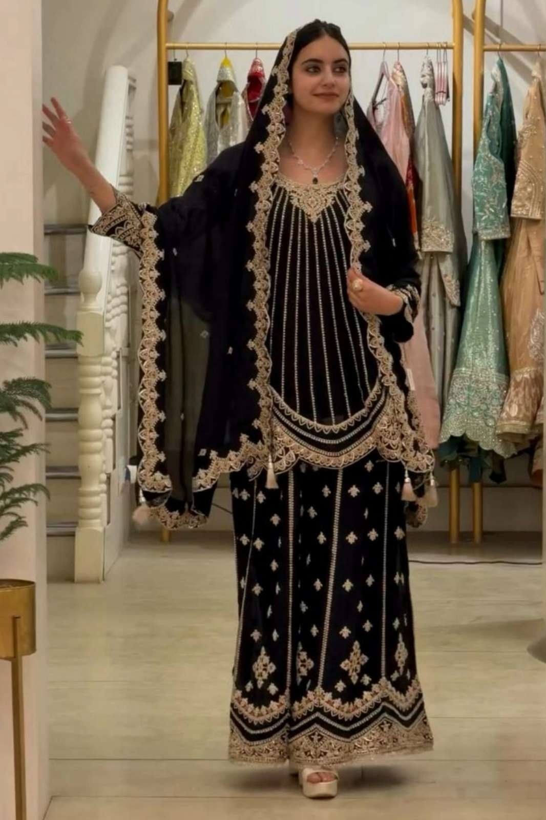 Shri Balaji Emporium 22127 PRESENTS HEAVY FAUX GEORGETTE SUIT WITH  EMBROIDERY WORK 