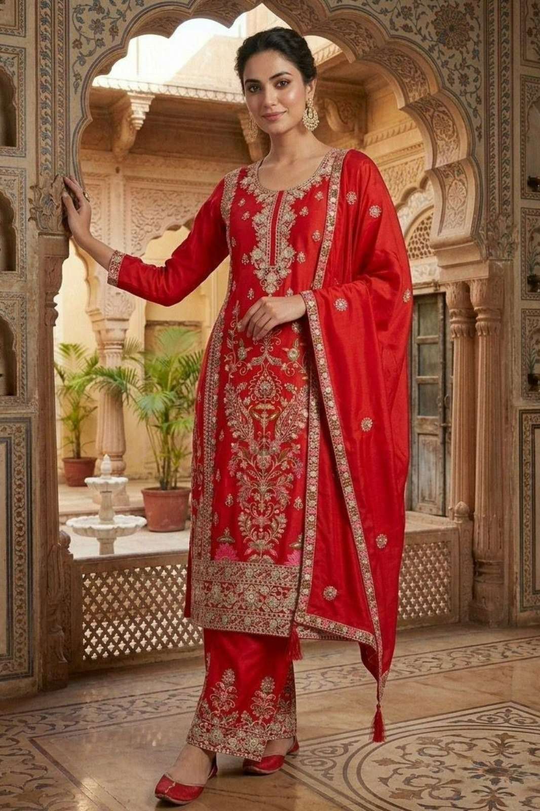 Shri Balaji Emporium 22141 Pure Heavy Chinnon Silk Suit With Heavy Embroidery Coding and Sequence Work