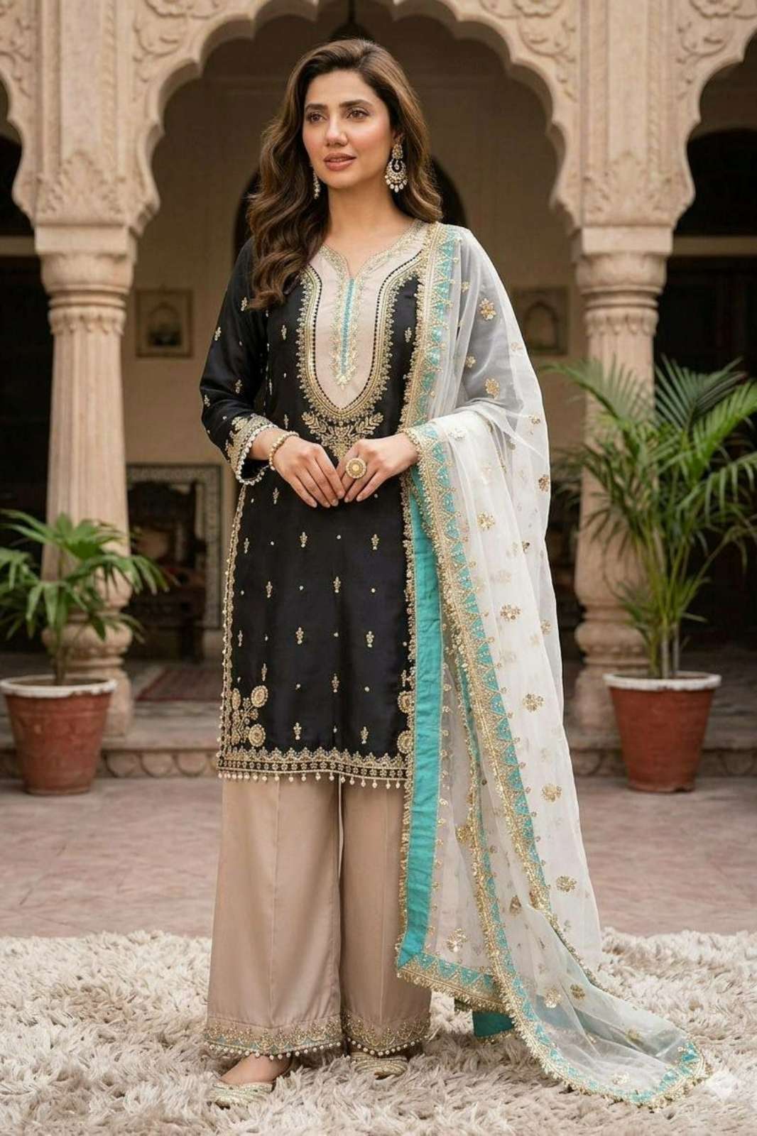 Shri Balaji Emporium 22153 CREPE SILK FABRIC SUIT WITH SEQUENCE EMBROIDERY WORK