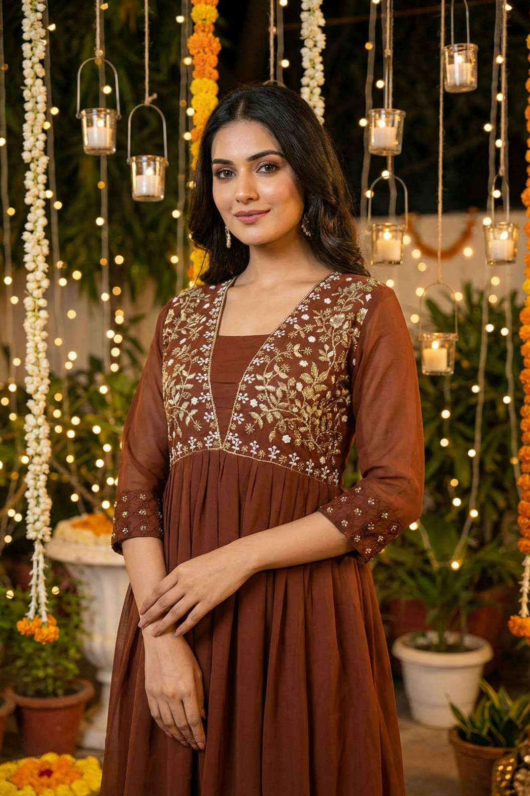 Shri Balaji Emporium 22230 Ready to wear Heavy Georgette Gown with Hand Embroidered work