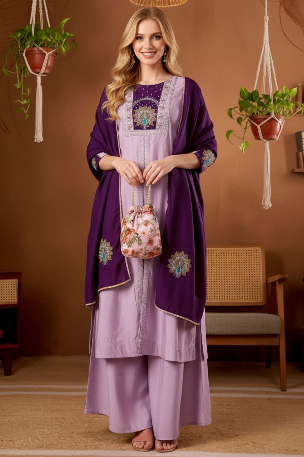 Shri Balaji Emporium 22307  Roman Silk Multi Embroidery Thread work Suit 