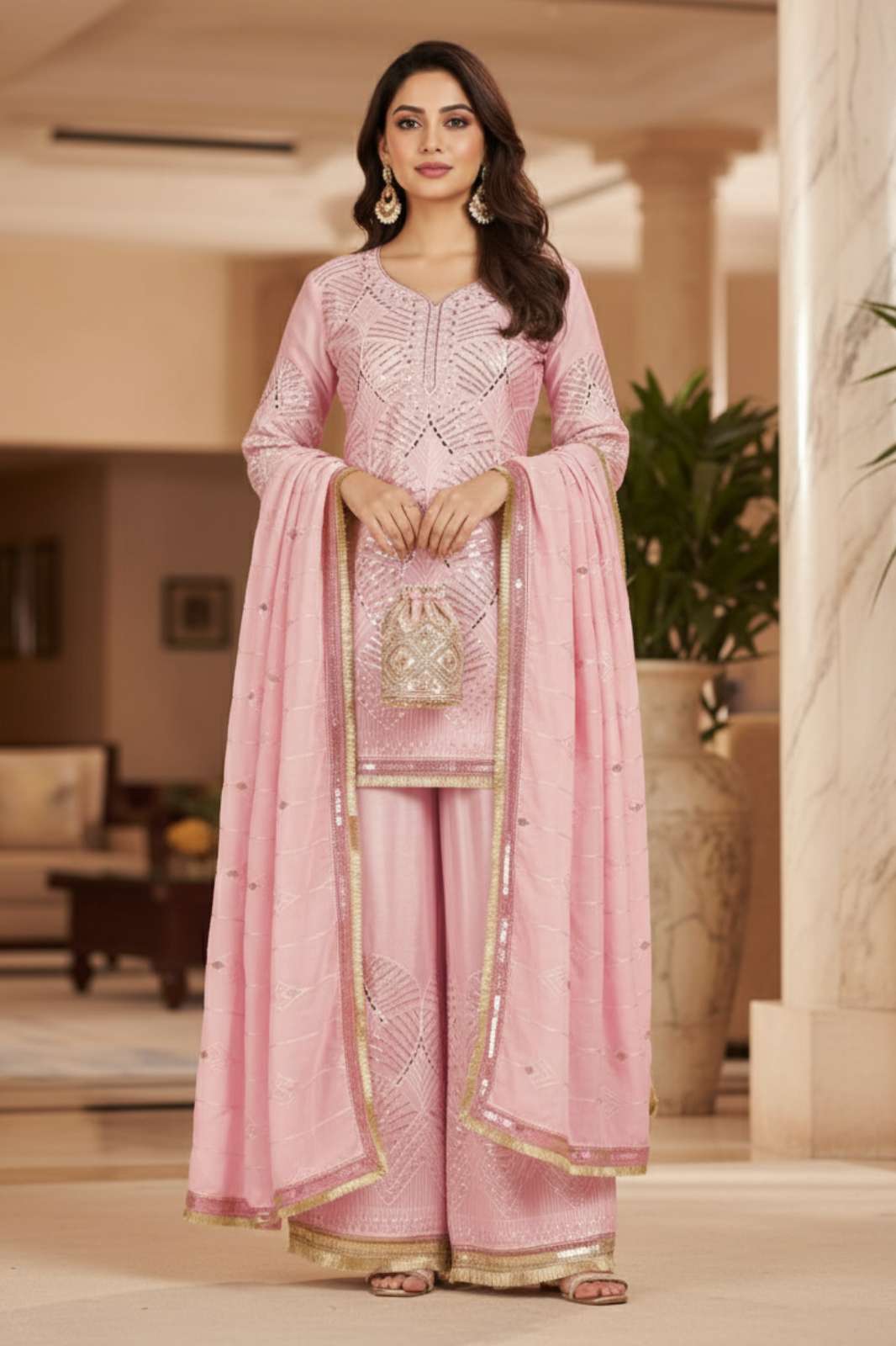 Shri Balaji Emporium 22308 Fancy Fabric with Thread work and Sequence work Embroidery Suit 