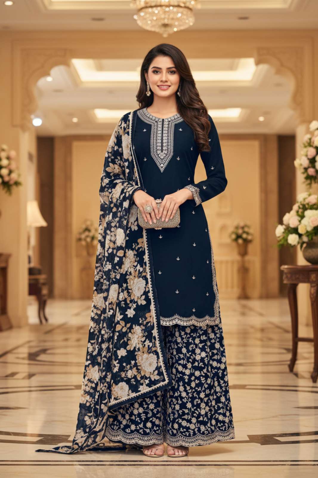 Shri Balaji Emporium 22313 ROMAN SILK READY TO WEAR SUIT 