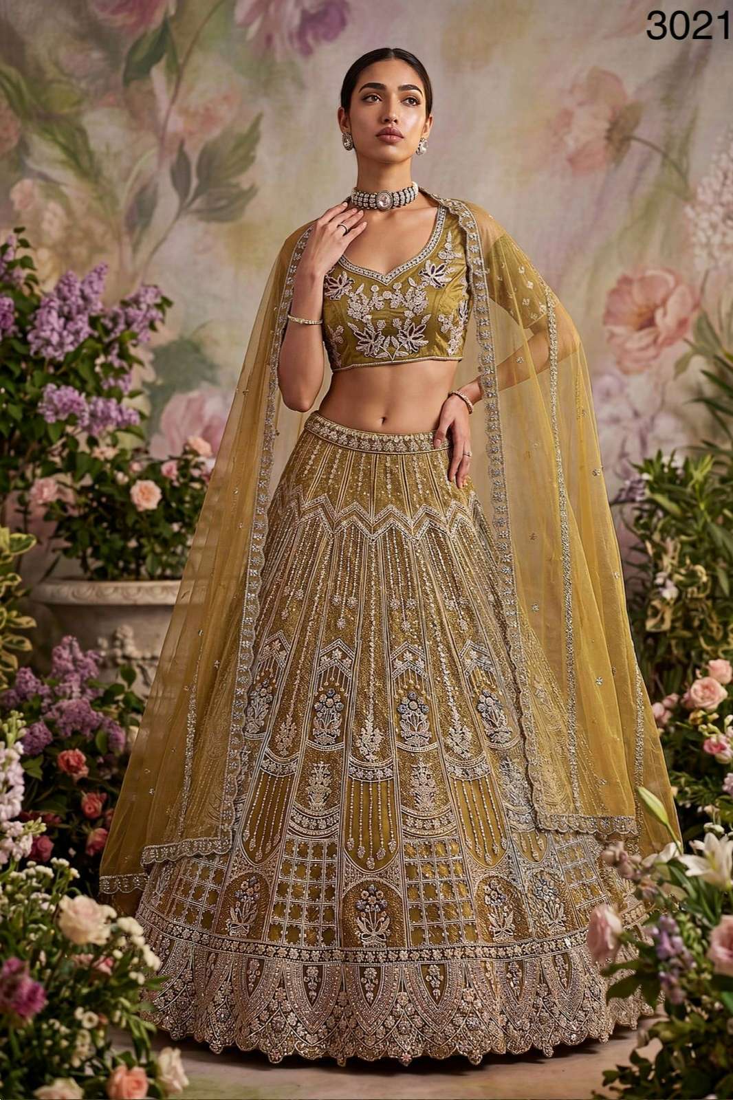 Shri Balaji Emporium 22419 Bridal Net Lehenga with Zari Dori Embroidered Zarkan Diamond Work for Wedding wear