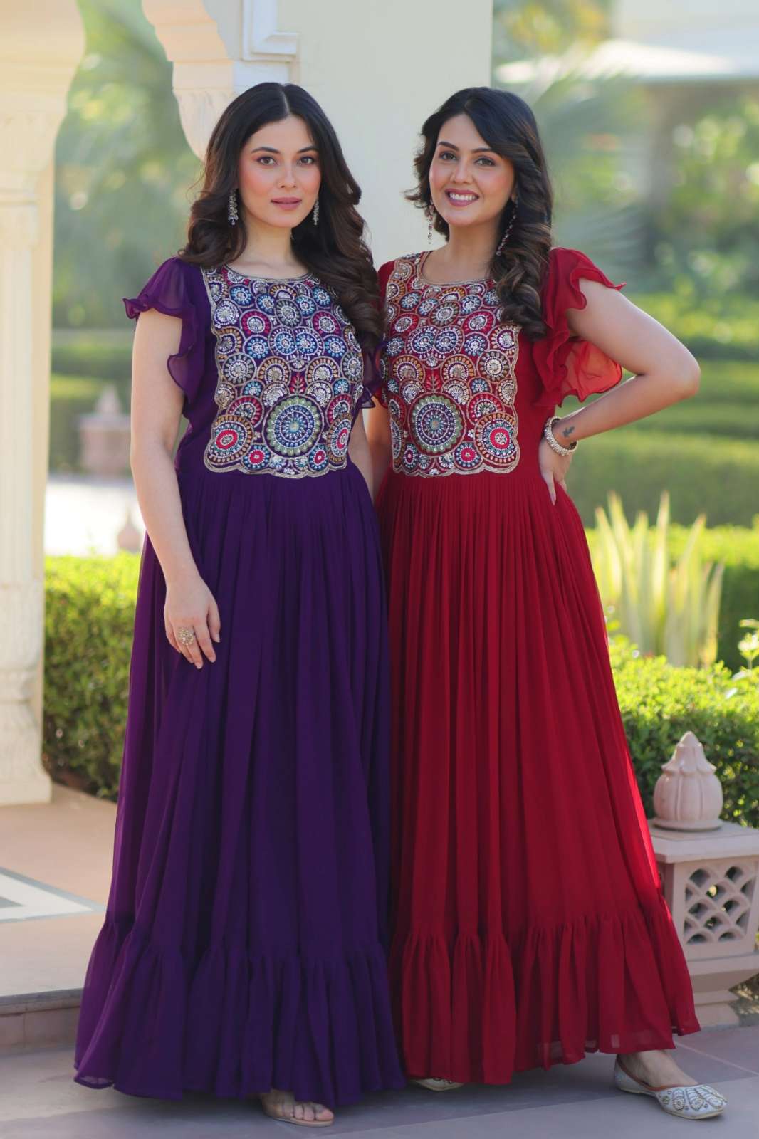 Shri Balaji Emporium 22429  Faux Blooming Gown With With Beads and Sequins Multi threaded Embroidered work 