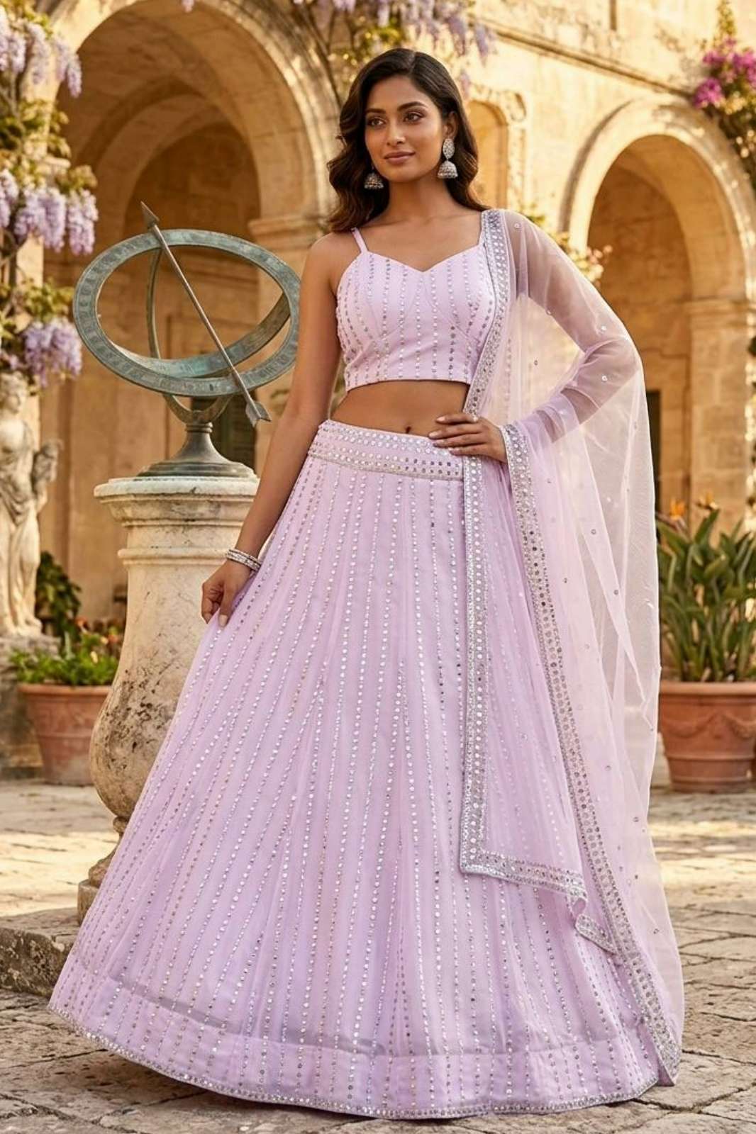 Shri Balaji Emporium 22454 Heavy slub silk lehenga with Dori sequins & thread work 
