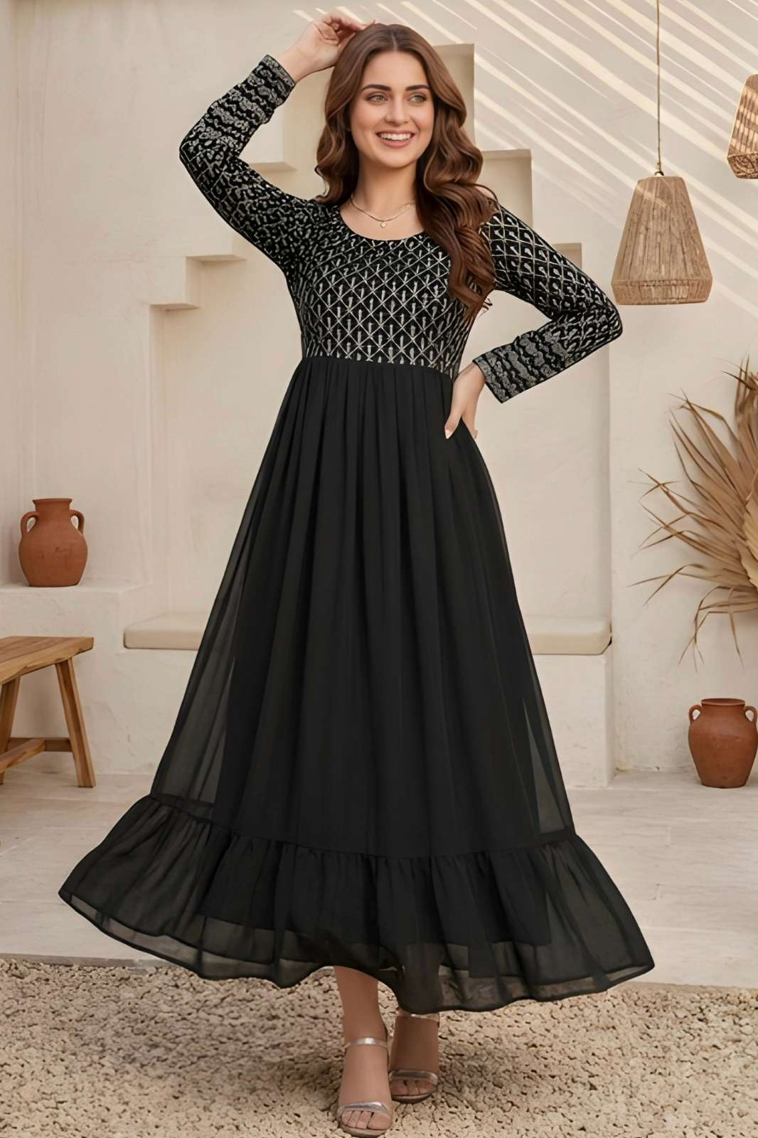Shri Balaji Emporium 22472 to 22474 Georgette Fabric Embroidered dress 
