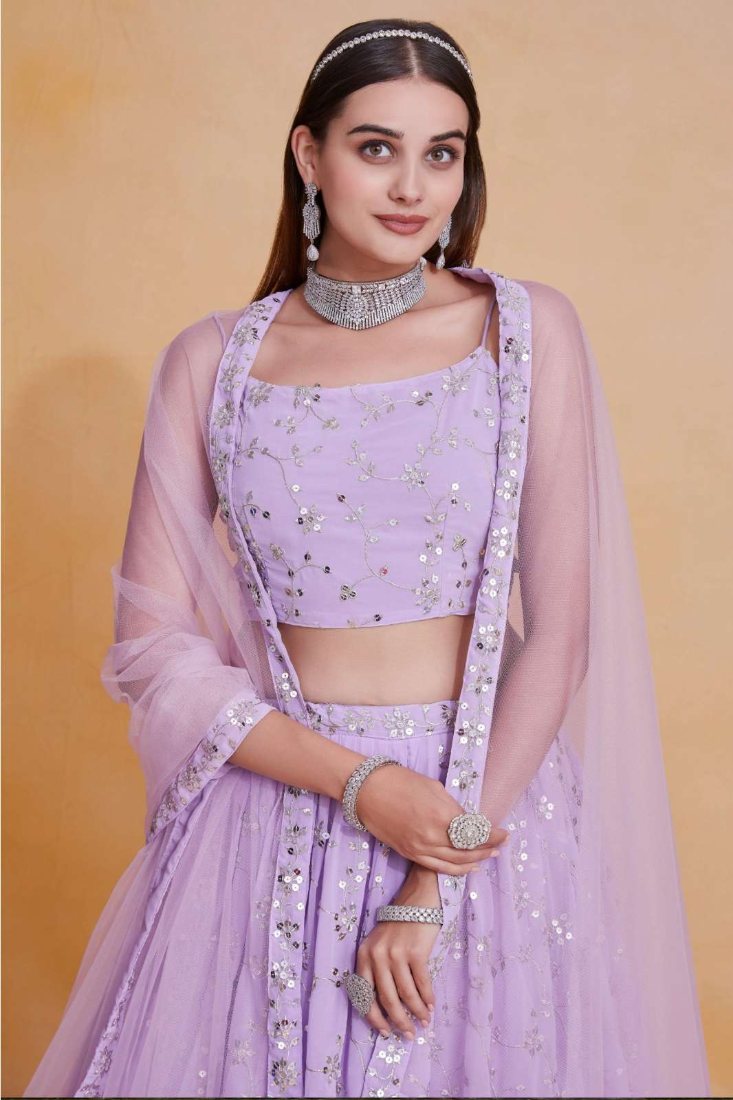 Shri Balaji Emporium 22481 Premium Georgette lehenga with Heavy Zari & Sequence Embroidered Work
