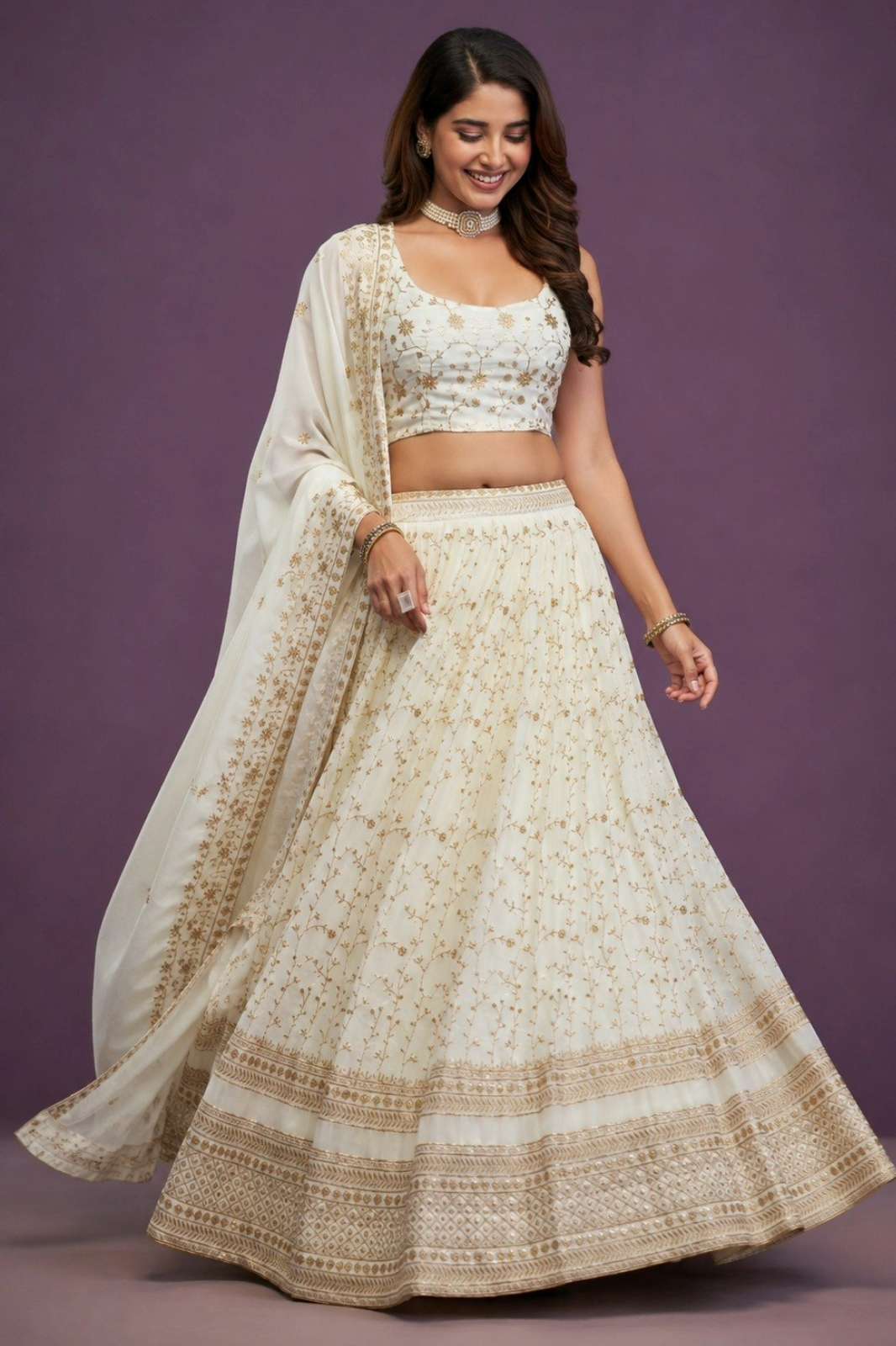 Shri Balaji Emporium 22482 Premium Georgette lehenga with Heavy Zari & Sequence Embroidered Work