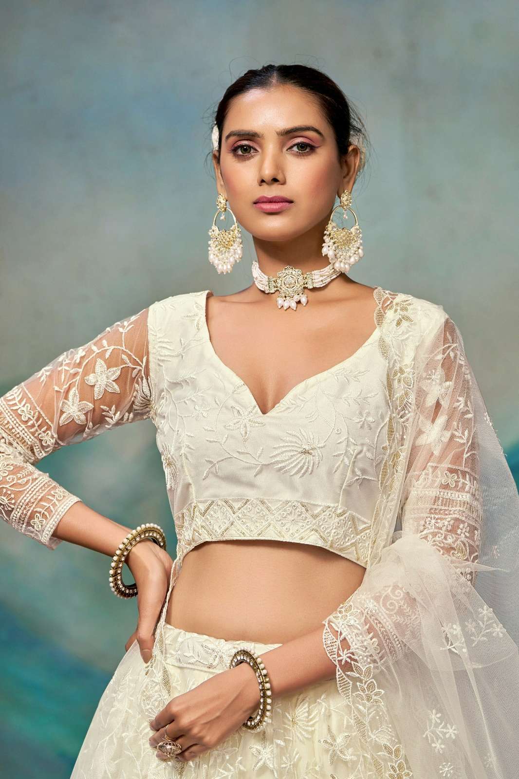 Shri Balaji Emporium 22483 Soft Net lehenga with Heavy Zari & Sequence Embroidered Work 