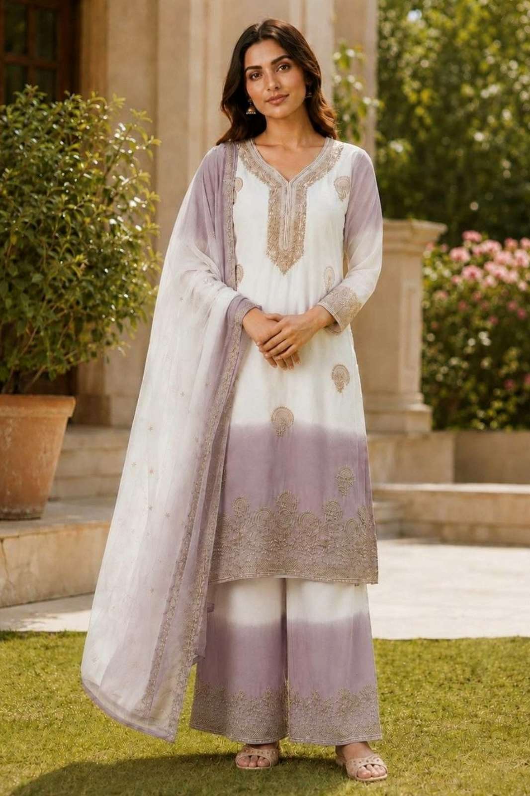 Shri Balaji Emporium 22507 Heavy Dual Tone Star Georgette Suit with heavy Embroidery Work