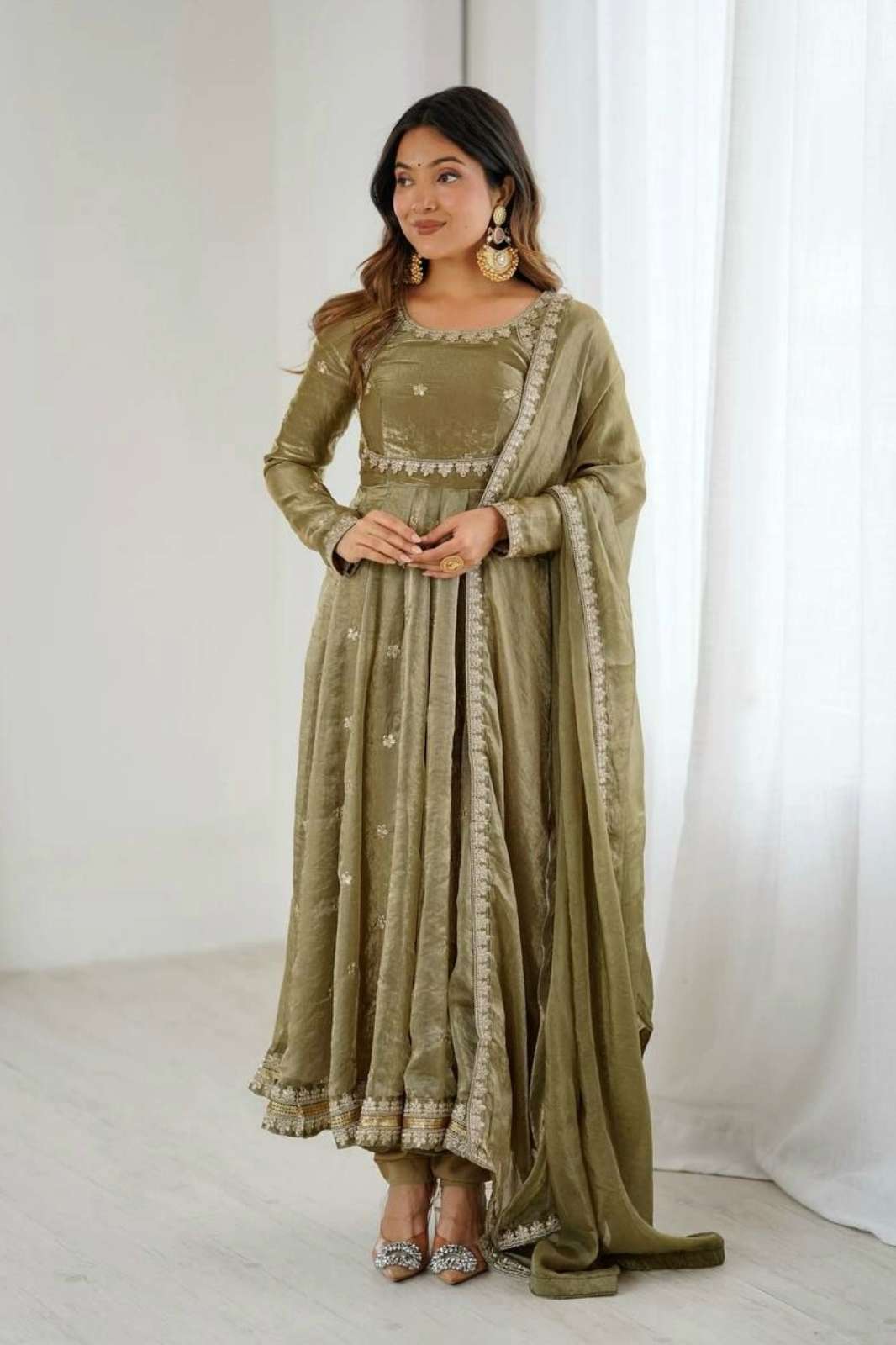 Shri Balaji Emporium 22514 Presents Fandy Silk Coding and Sequence work Partywear Gown with Dupatta 