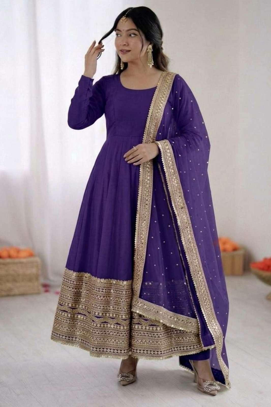 Shri Balaji Emporium 22526 Premium Roman Silk Suit With Heavy Coding Sequence Work