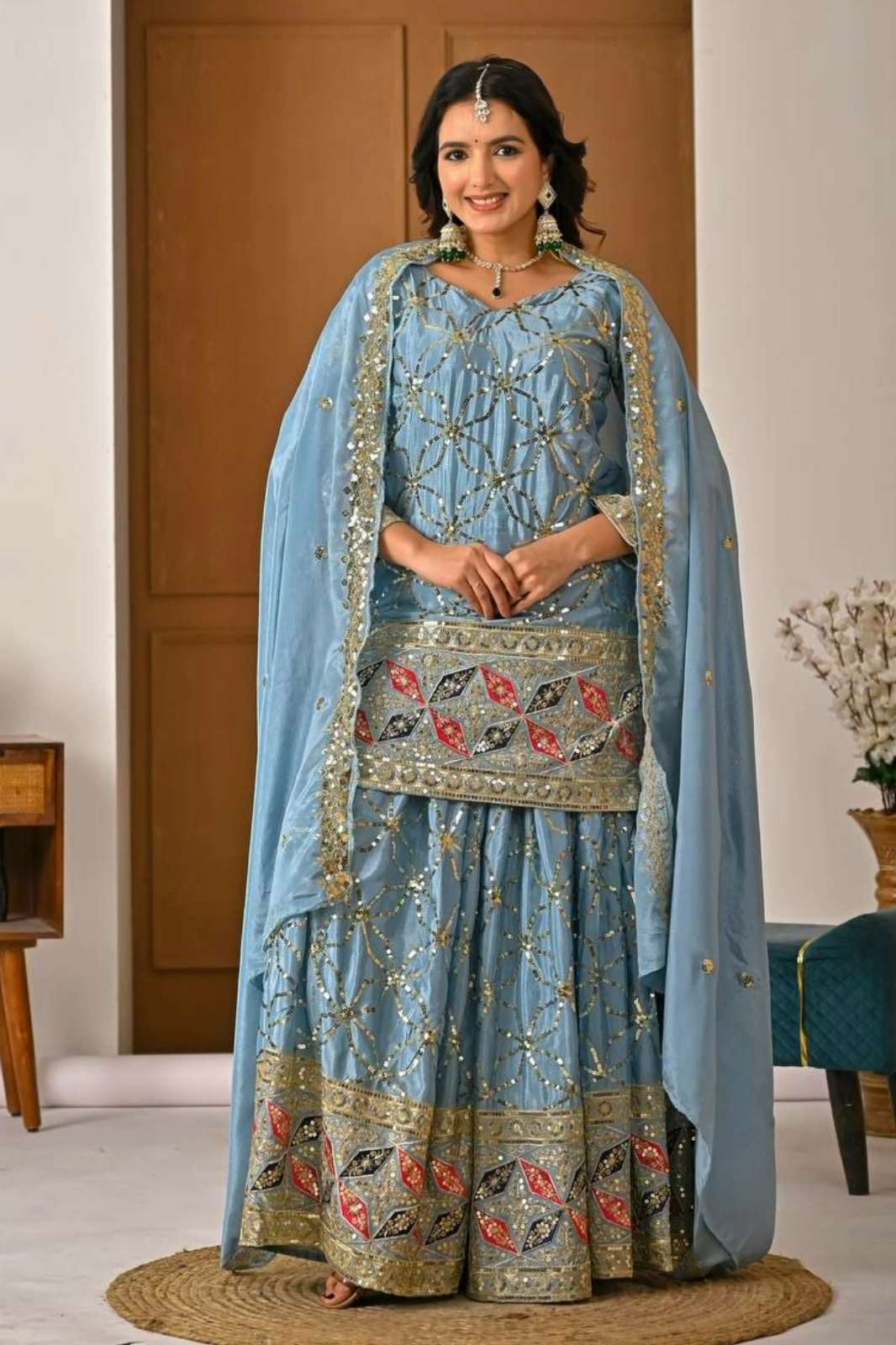 Shri Balaji Emporium 22527 Premium Chinon Silk Suit With Heavy Sequence Embroidery Work
