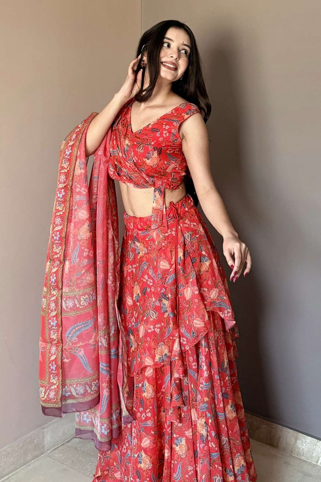 SHRI BALAJI EMPORIUM 22595 FANCY FABRIC ALL OVER PRINTED LEHENGA