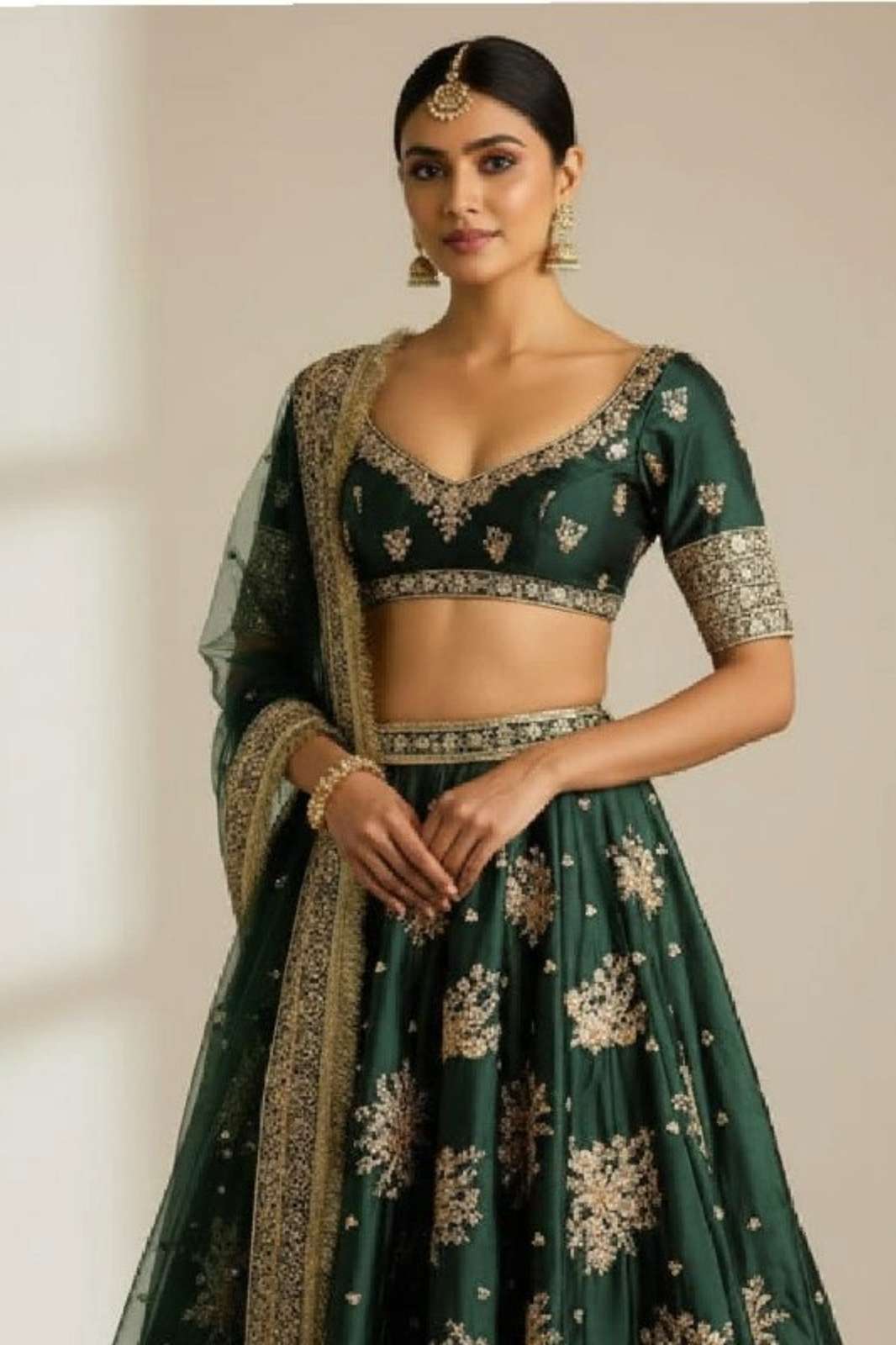 Shri Balaji Emporium 241 French Crepe Fabric Lehenga with Zari Sequence and Embroidery 