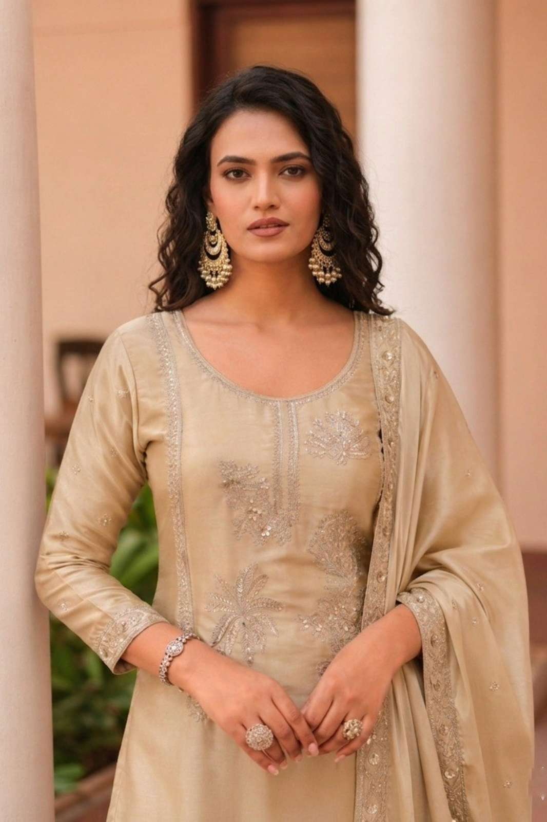 Shri Balaji Emporium 331 Presents MOS Satin Dori Zari Sequence Embroidered suit 