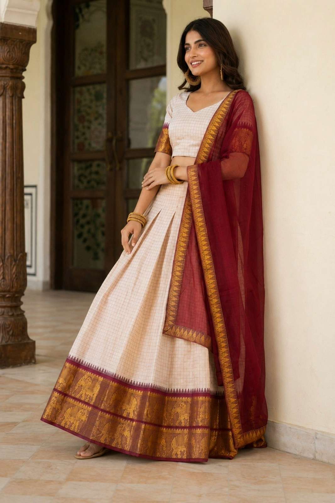 Shri Balaji Emporium 394 Poly Cotton Lehenga with Zari Weaving Work