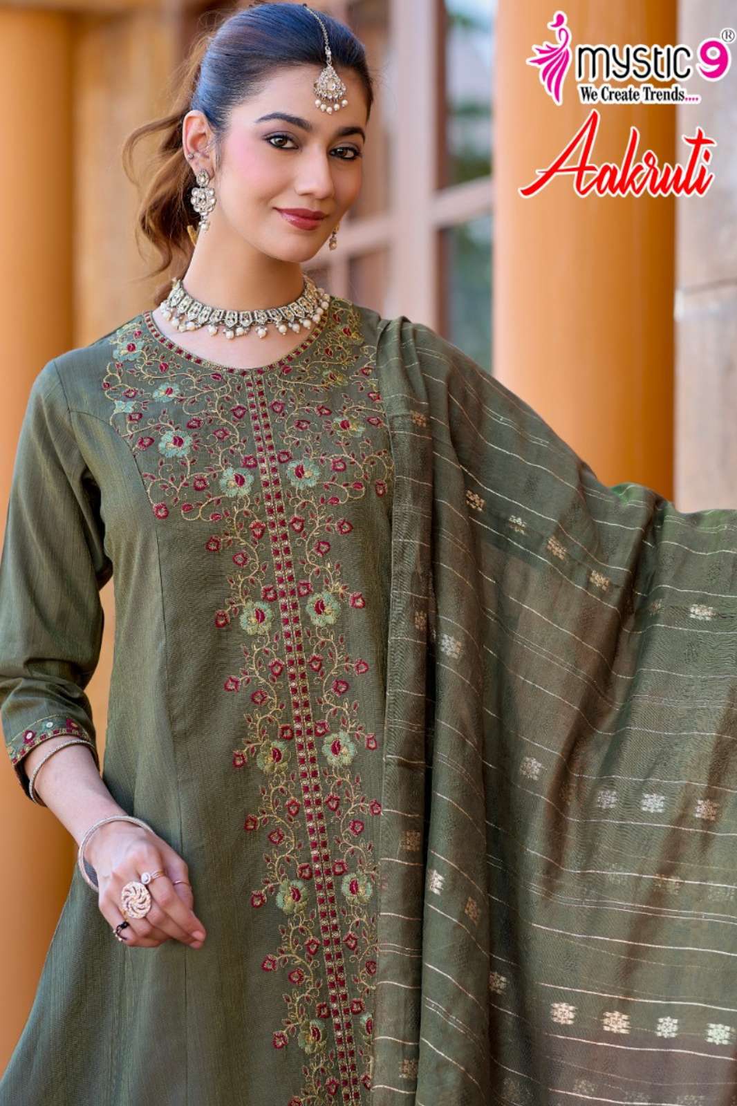 Shri Balaji Emporium AAKRUTI VOL 1 Vertican Shimmer with Embroidery Designer Salwar Suit 