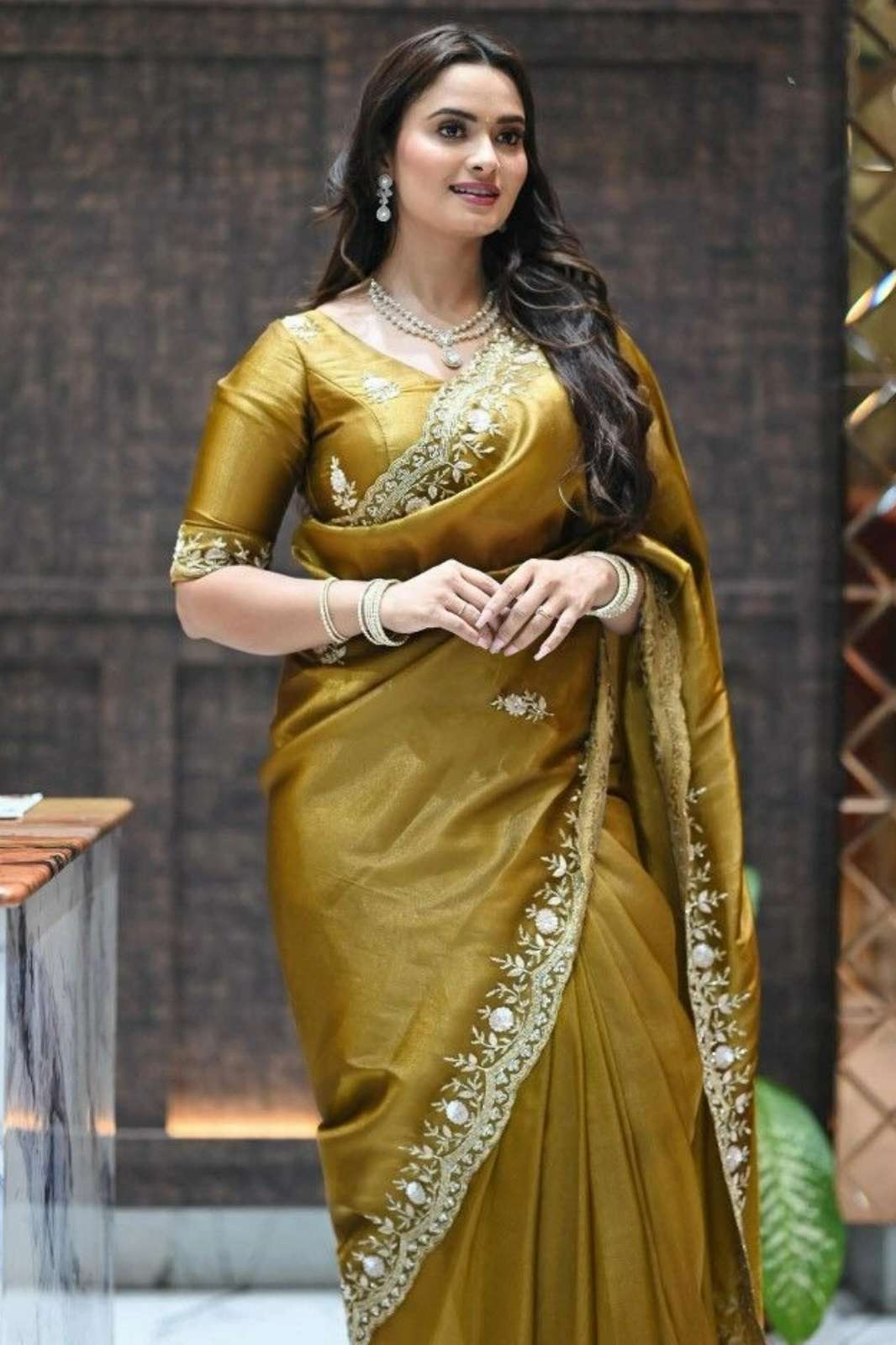 Shri Balaji Emporium BT 444 FANDY SATTIN SILK FABRIC SAREE WITH FANCY ZARI & SEQUNCE WORK