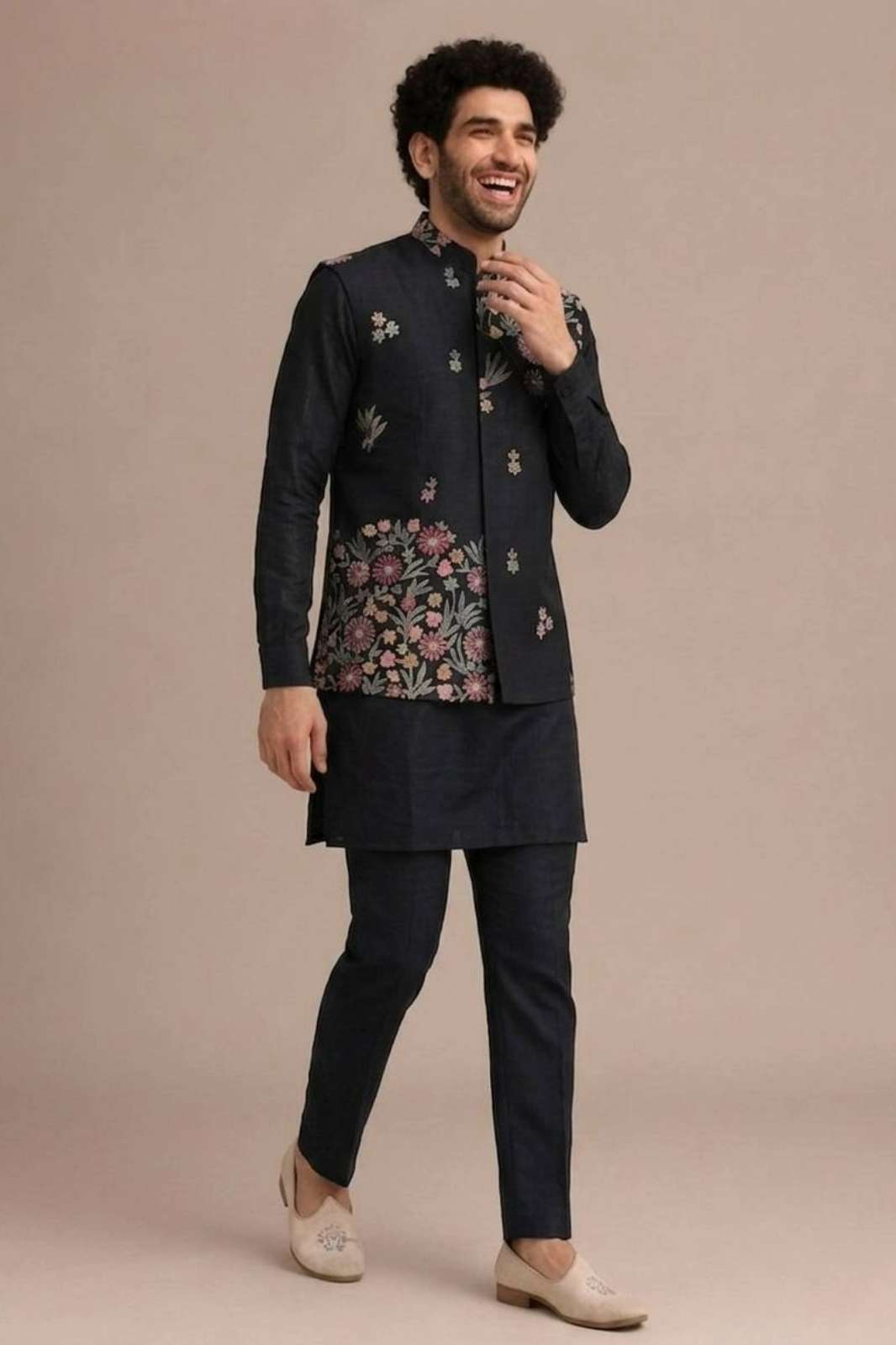 Shri Balaji Emporium  Design 359 A B C 8 Premium Roman Silk Mens Koti Kurta Set 
