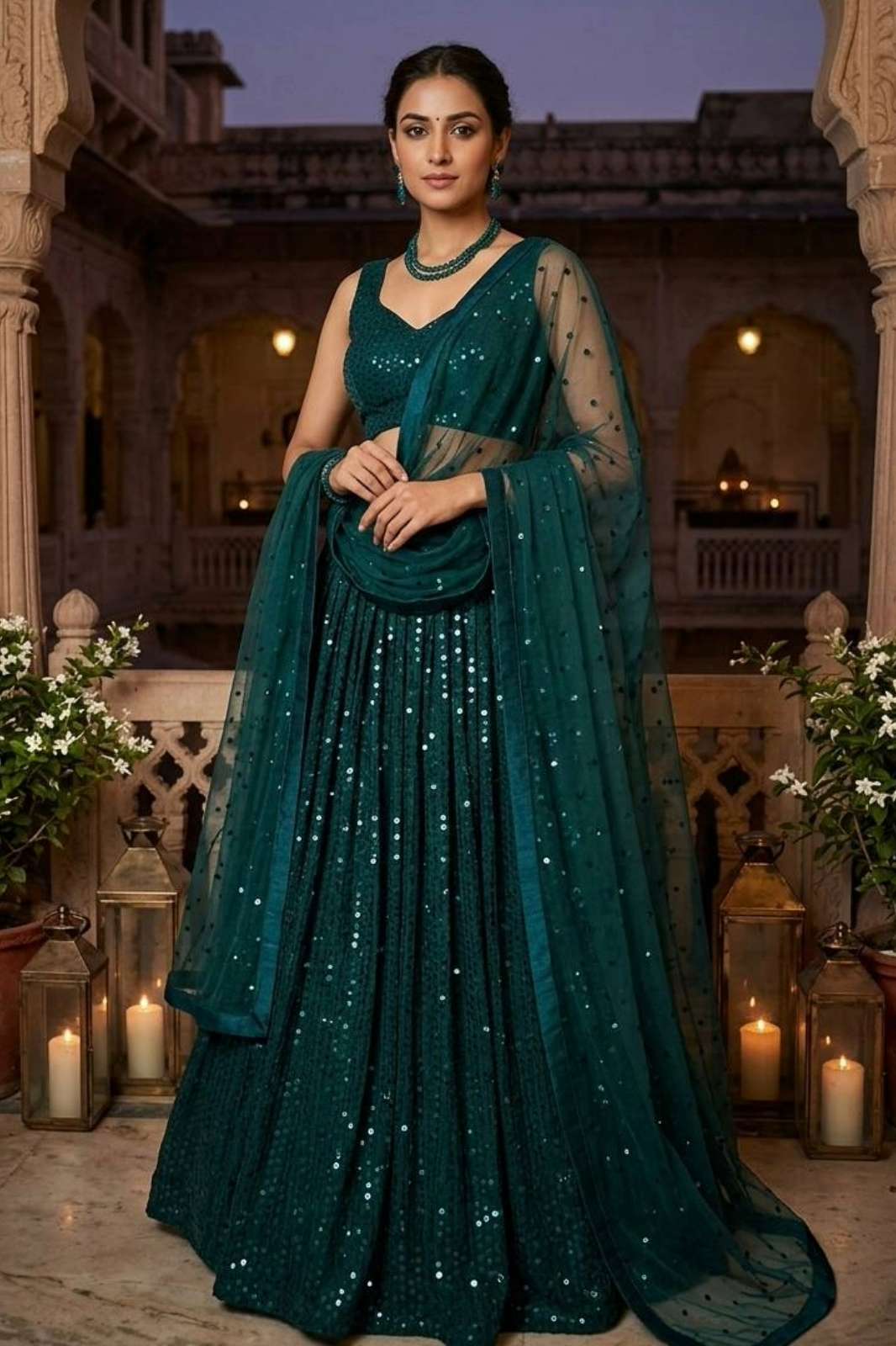 Shri Balaji Emporium FB L361 Premium Georgette lehenga with heavy sequins work 