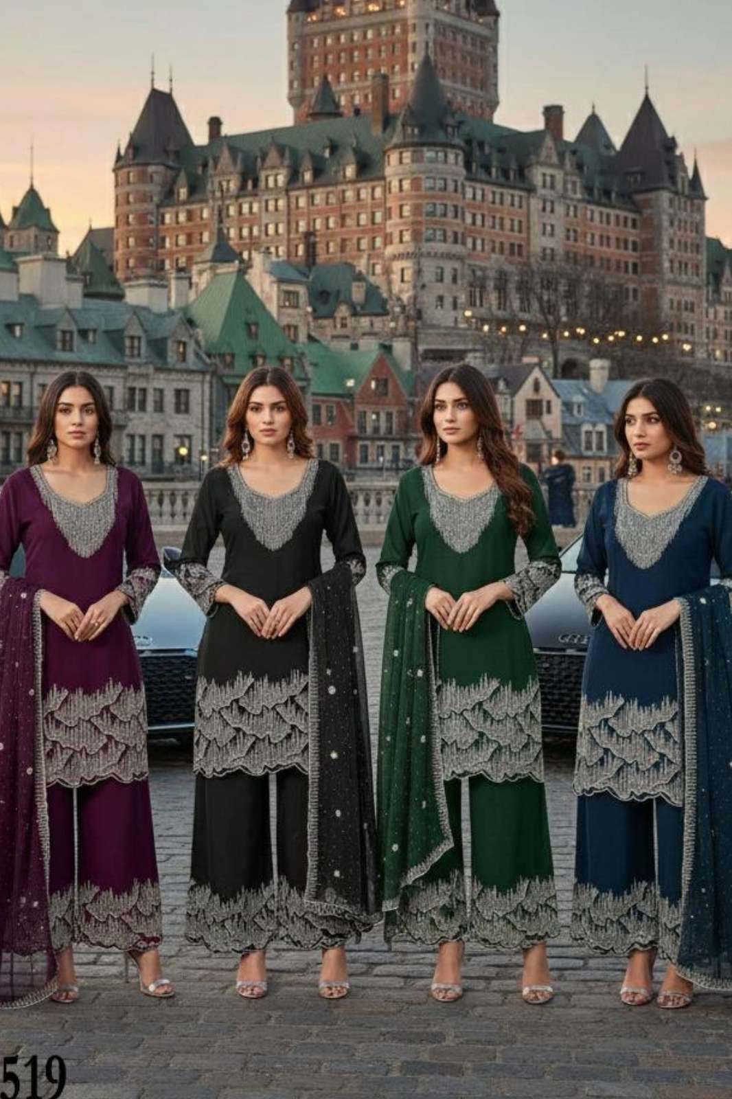 Shri Balaji Emporium HF 519 Presents Heavy  Blooming Georgette With Zarkan Work Suit Collection