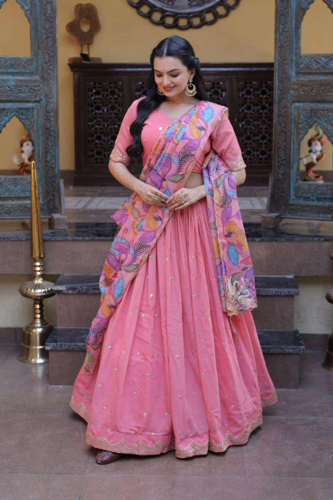 Shri Balaji Emporium KA 5069 Cosmos silk with Zari Sequins Embroidered work Lehenga 