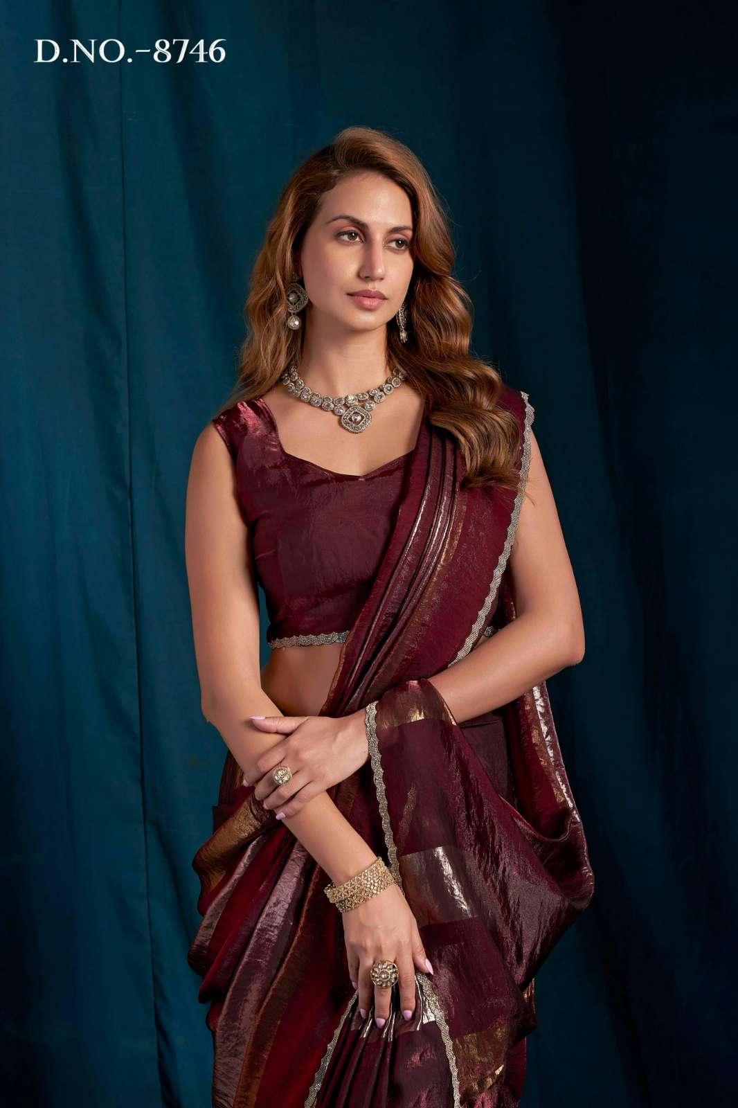 Shri Balaji Emporium KHANAK SATIN SILK WITH FOIL PATTA WORK SAREE COLLECTION