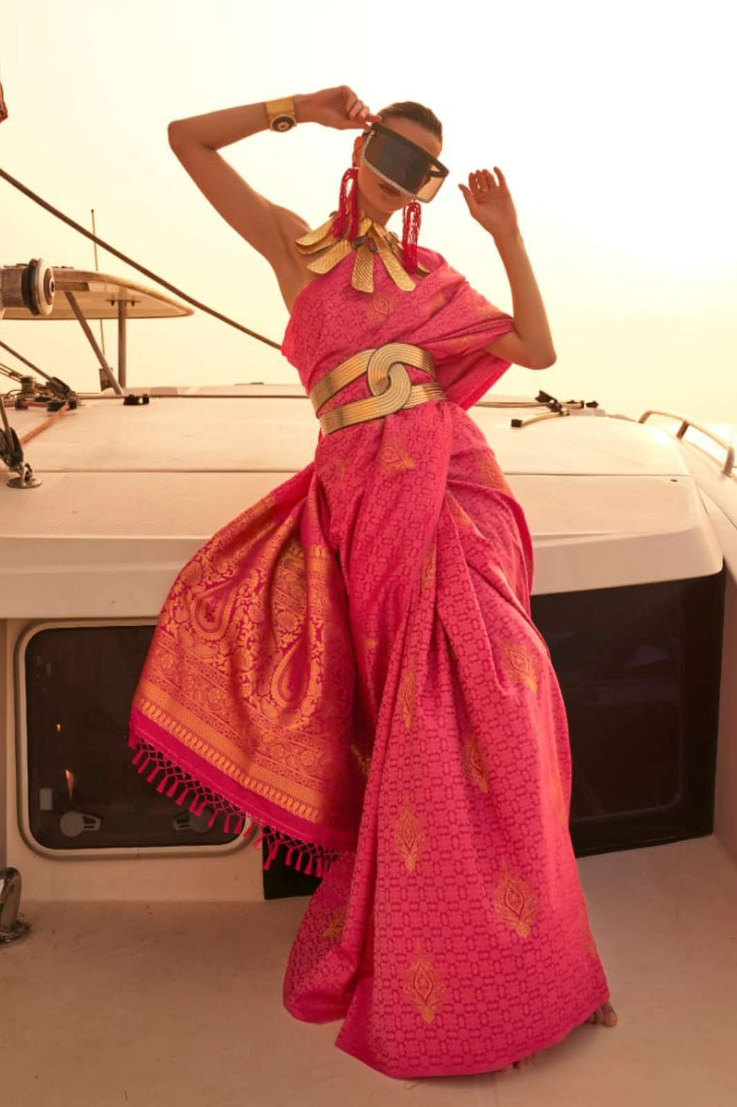 Shri Balaji Emporium KOKORO SILK SATIN PASTEL TWO TONE HANDLOOM WEAVING SAREES COLLECTION