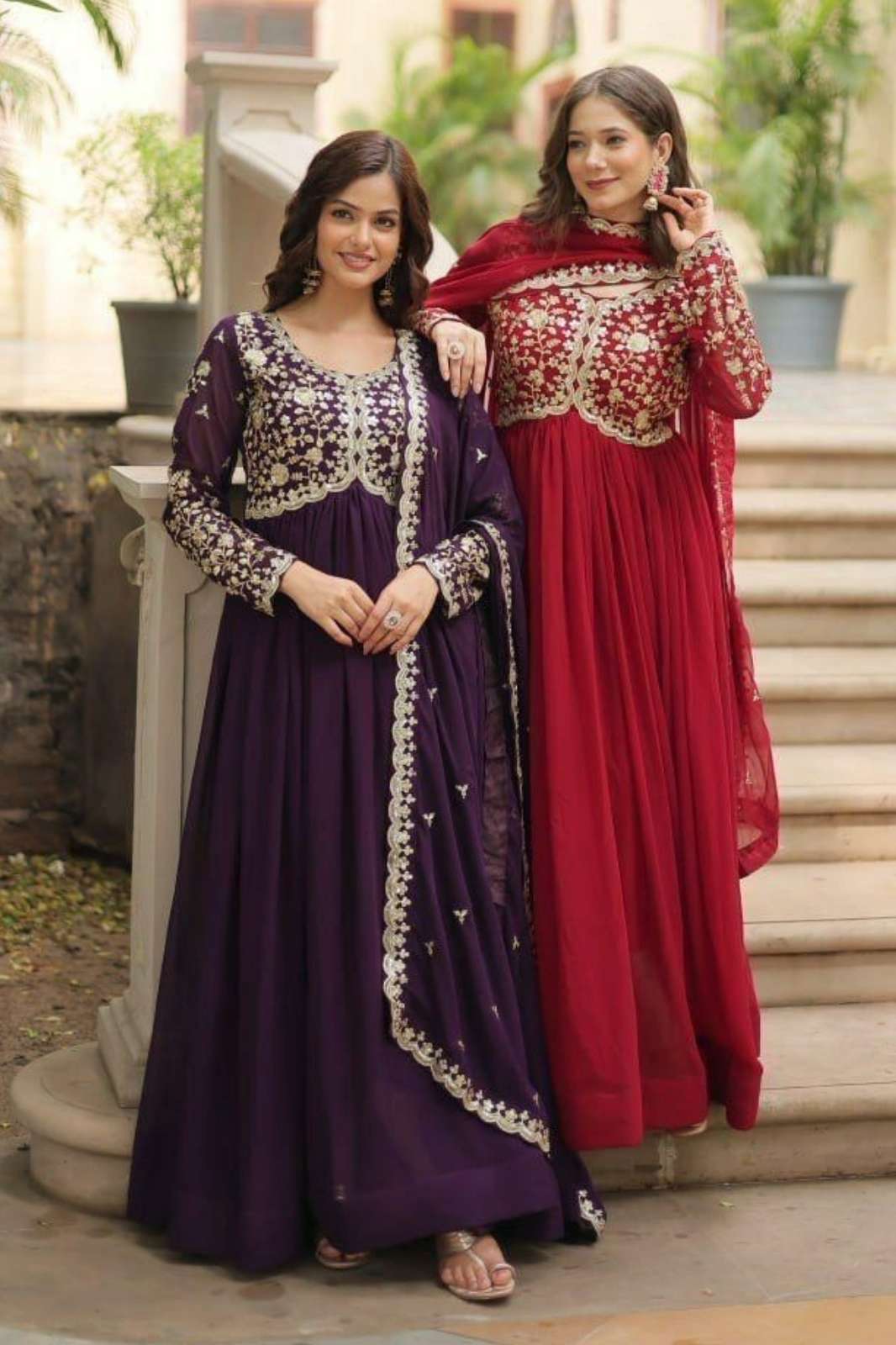 Shri Balaji Emporium LW 9195 Faux Blooming With Multi Sequins & Zari Embroidered Work Gown