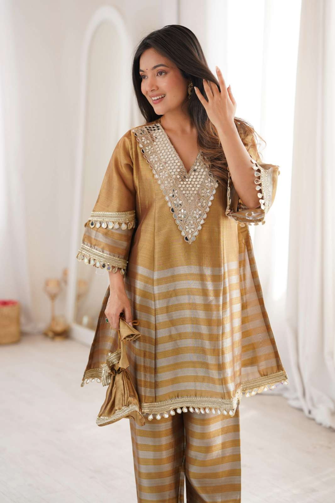 Shri Balaji Emporium LW 9339 Presents Tissue Fabric Coding Embroidered & mirror Lace work Suit