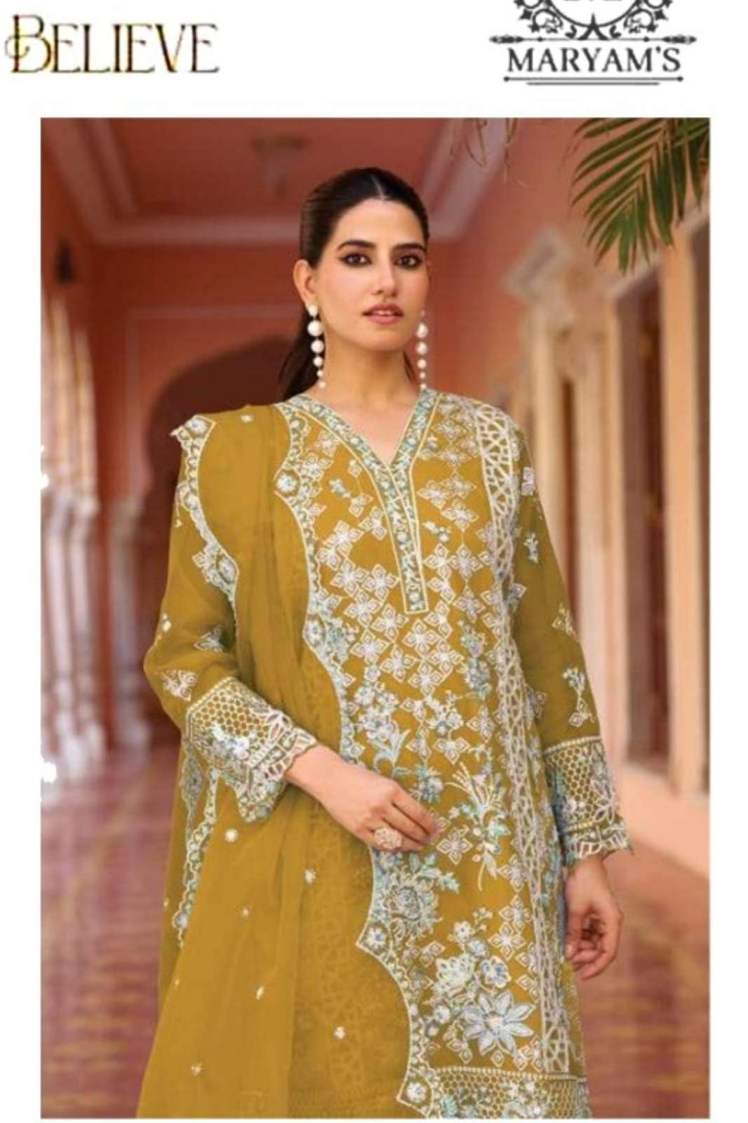 Shri Balaji Emporium MARYAMS 190 Heavy Organza Silk With Embroidery Sequence Work Suit 