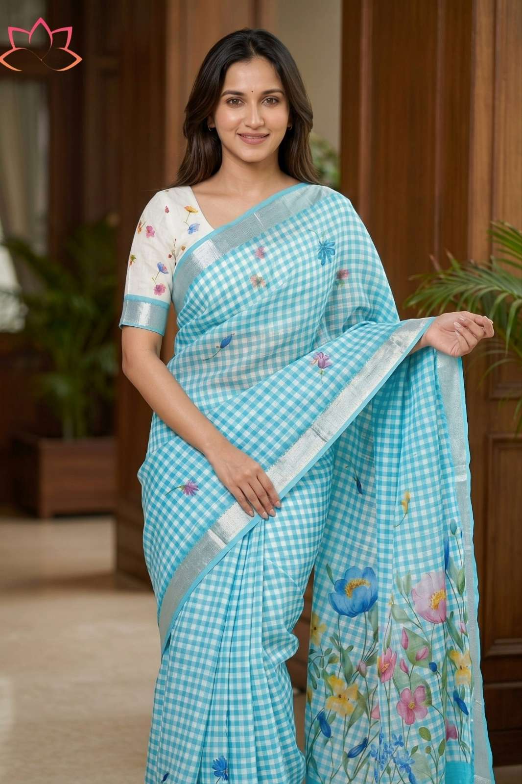 Shri Balaji Emporium MG662 Soft Linen Digital Printed Saree 