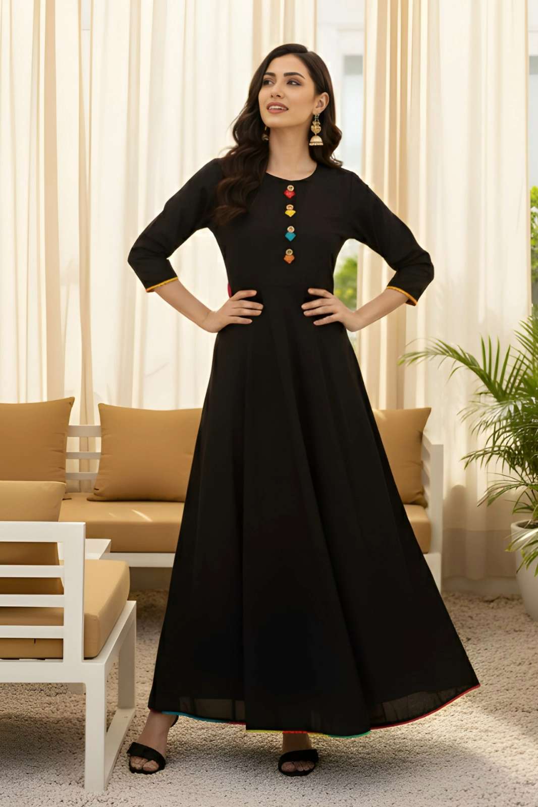 Shri balaji emporium Presents 701 Rayon Fabric ready to wear Summer Dress 