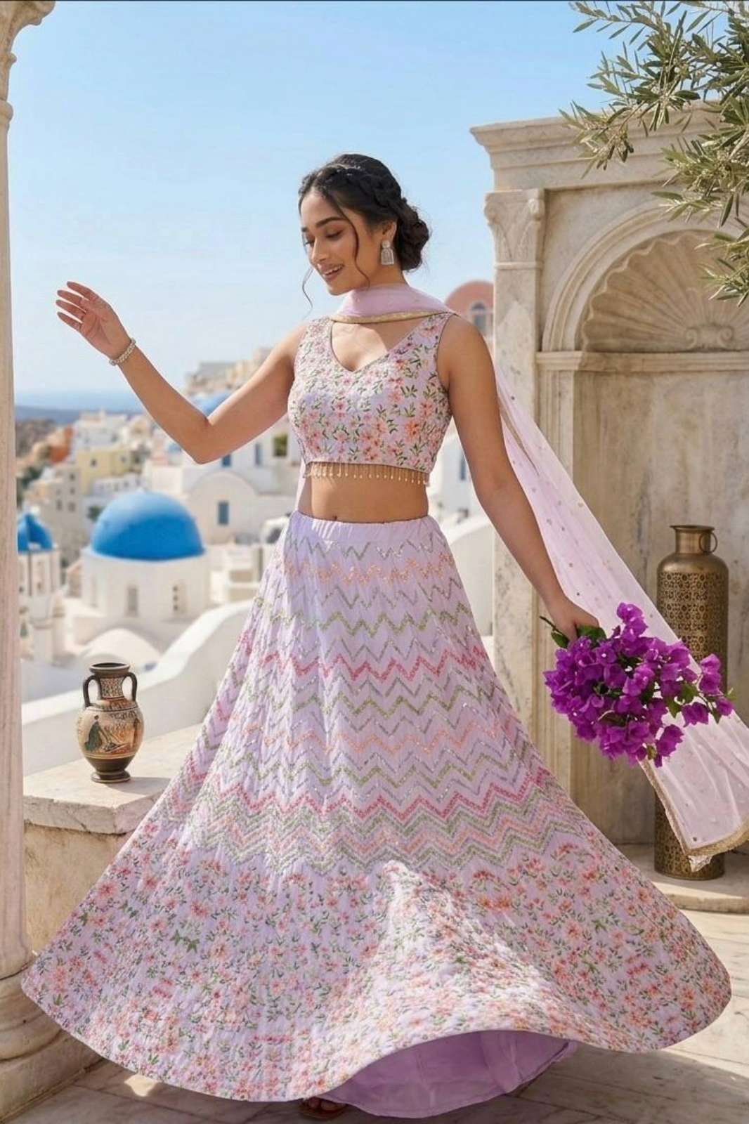Shri Balaji Emporium Presents FB H45 Satin silk lehenga with Sequins & Thread work