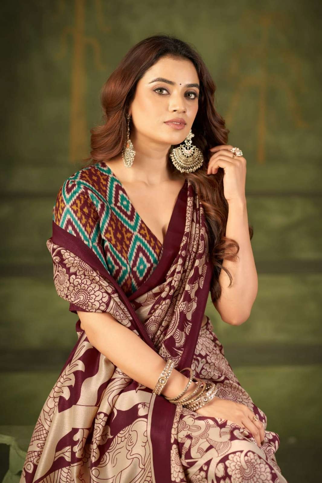 Shri Balaji Emporium Presents LNB VIRANSHI 02 Tasar Silk Kalamkari Printed sarees collection