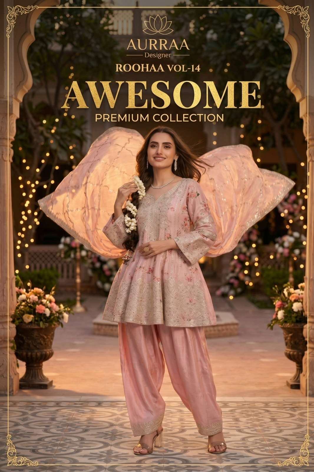 Shri Balaji Emporium ROOHAA VOL 10 READYMADE ORANGANZA SUIT WITH HAND AND POSITION WORK